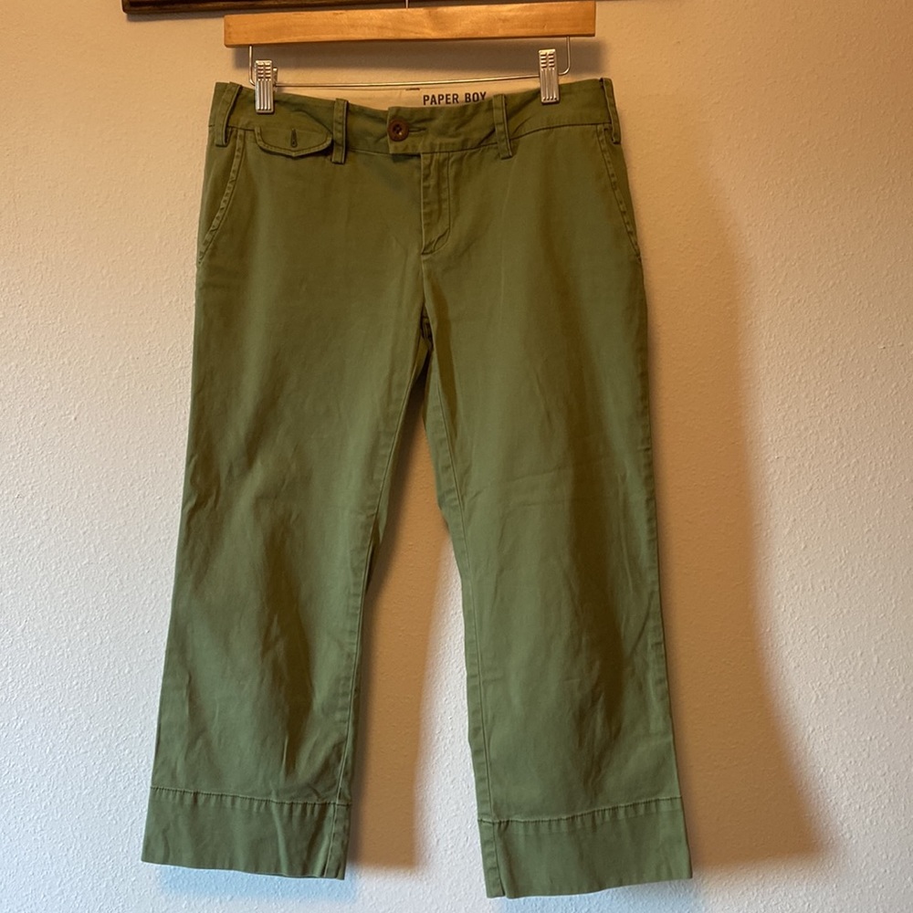 Anthropologie Paper Boy Olive Cropped Ankle Pants!